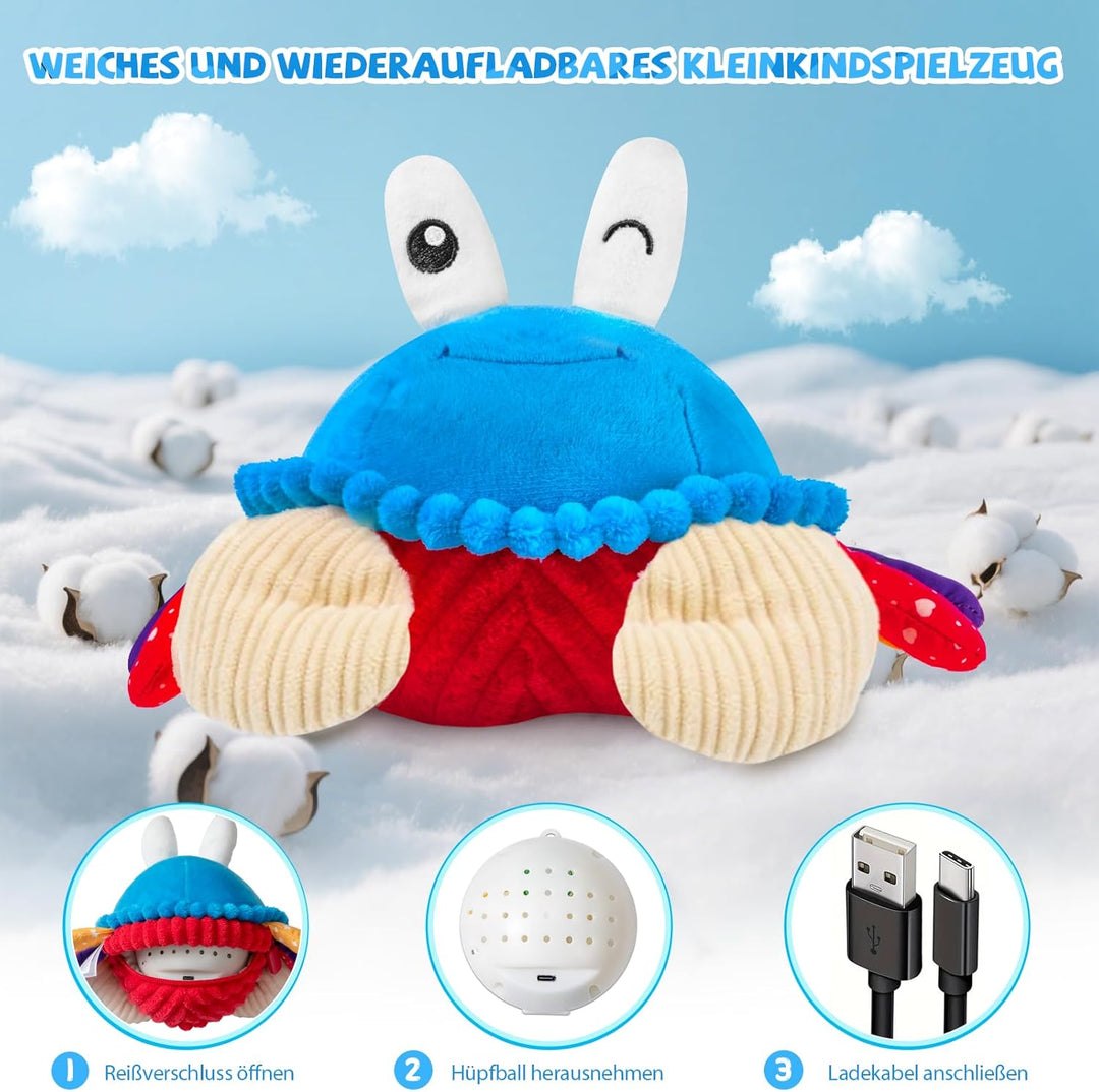 Krabbe Baby Spielzeug 6 7 8 9 10 12 Monate, Musikalische Krabbelspielzeug, Crawling Crab Tummy Time