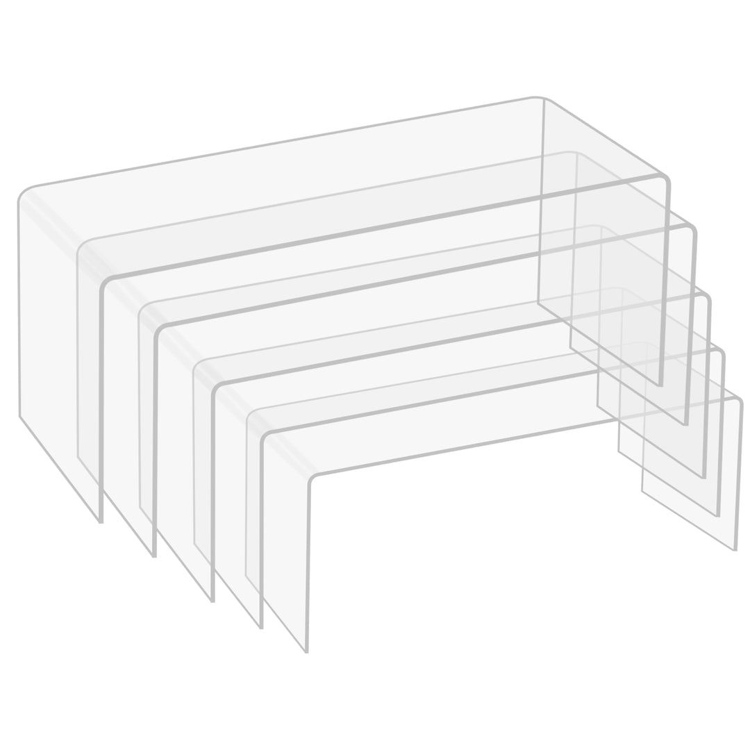 BELLE VOUS 5 Stück Klare Acryl Display SockelKunststoff Deko Vitrine Ständer in 5 Grössen für Regale