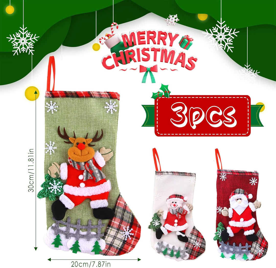 Nikolausstrumpf, 3 STK. Nikolausstiefel, Weihnachtsstrumpf Nikolausstiefel zum Befüllen, Weihnachtss