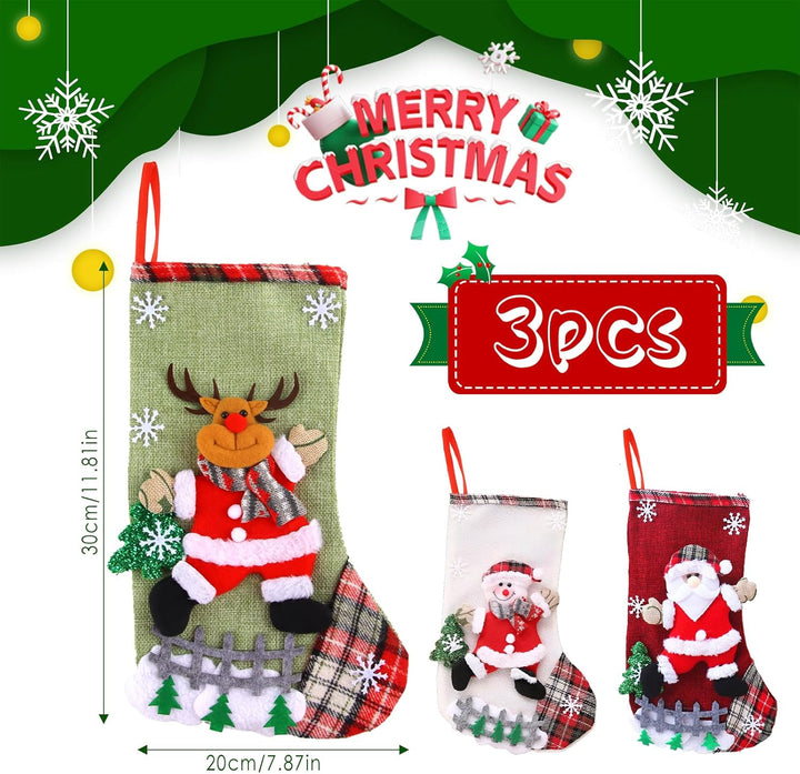 Nikolausstrumpf, 3 STK. Nikolausstiefel, Weihnachtsstrumpf Nikolausstiefel zum Befüllen, Weihnachtss
