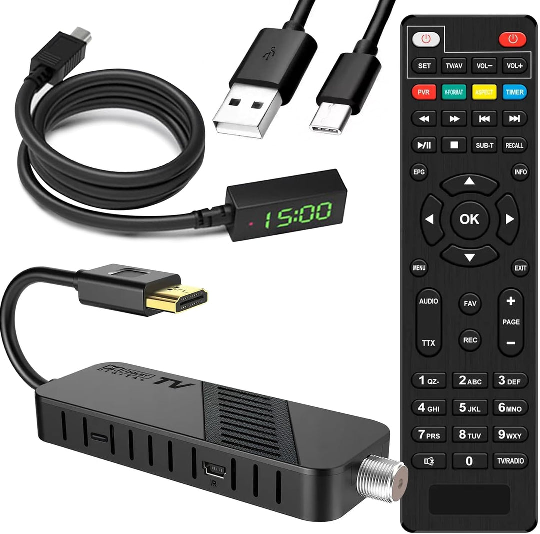 LEYF DVB-S2 Sat Receiver, Full HD 1080P HDMI TV Stick, Satelliten Receiver, Versteckt hinter TV, Dig