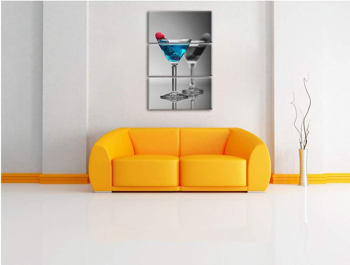 Pixxprint Leckere frische Cocktails als Leinwandbild | Grösse: 3 Teilig (120x80) | Wandbild| Kunstdr