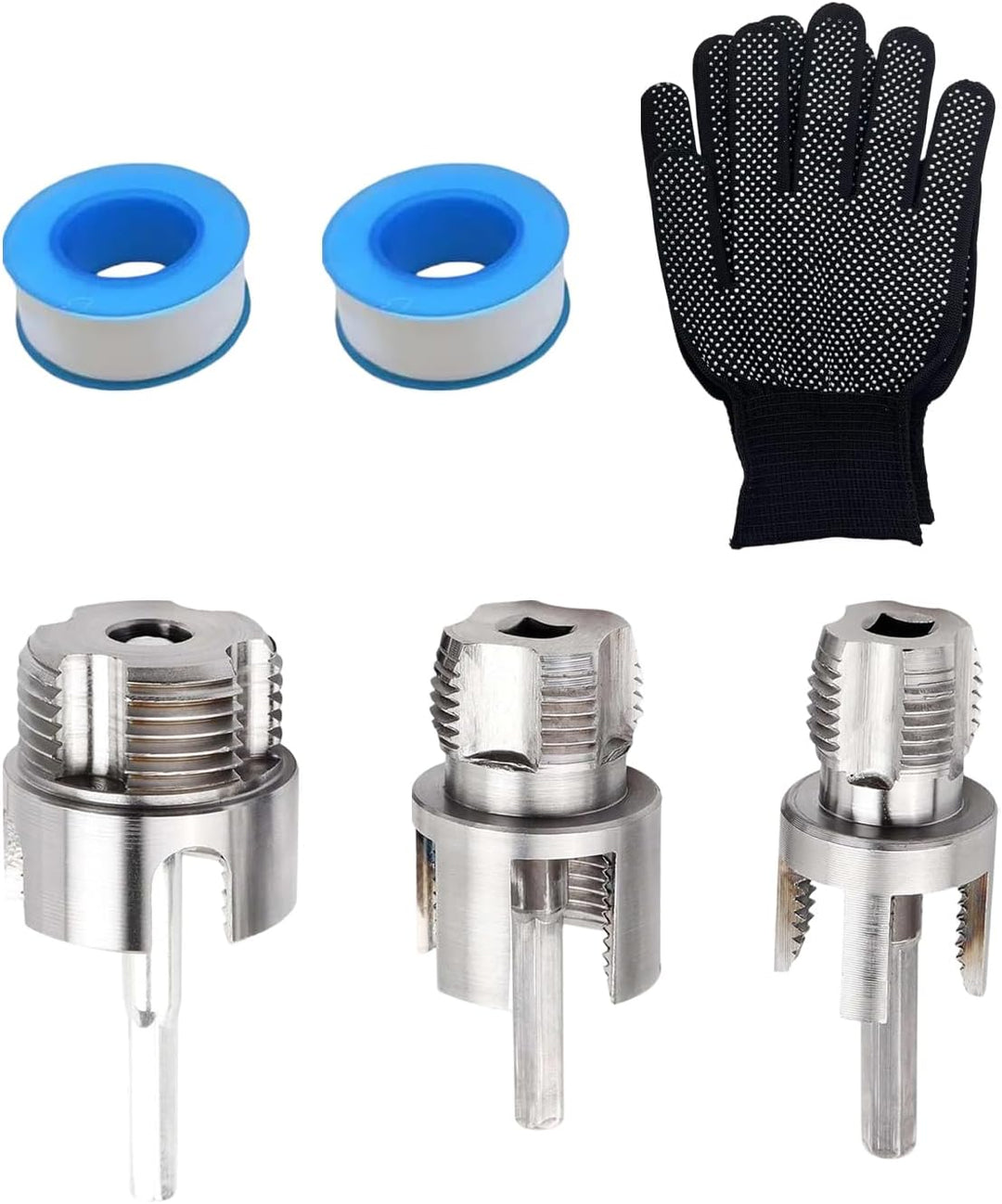 Gewindeschneider-Set für PVC-Rohre, Doppelfunktion, auslaufsicher, integriertes Gewindewerkzeug für