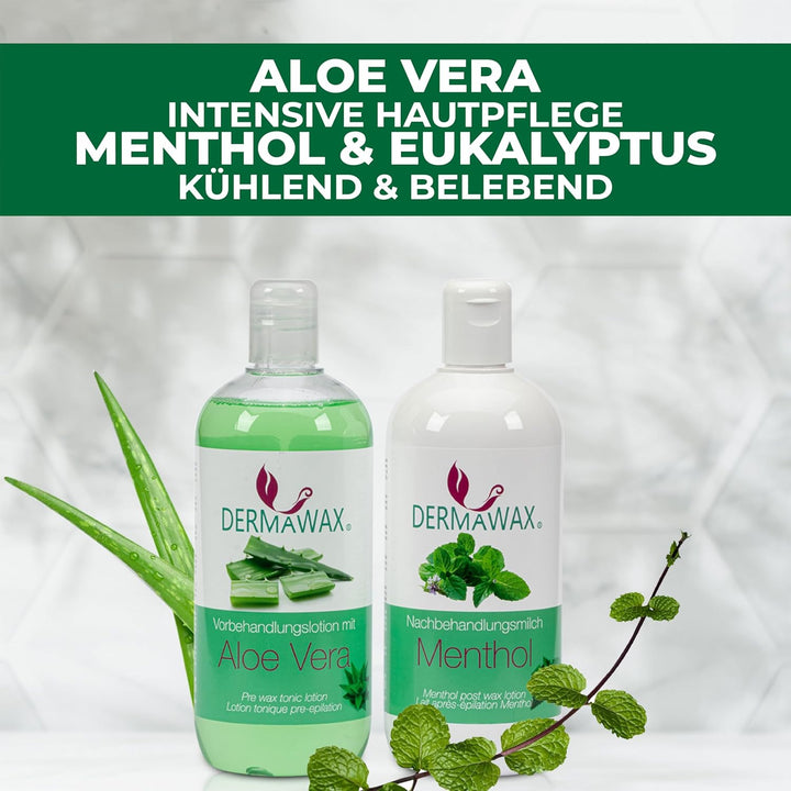Dermawax Waxing Vor- und Nachbehandlung Set Hautpflege Tonisierende Vorbehandlungslotion Cleanser mi
