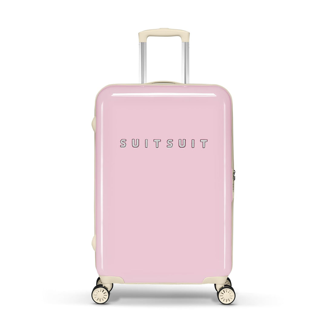 SUITSUIT Fabulous Fifties – Reisekoffer mit 4 Rollen – 66 cm – 59L – Rosa Pastell Pink Dust M, Pink
