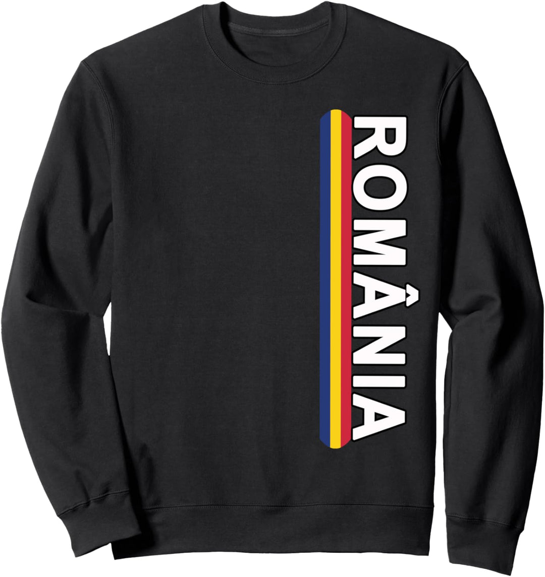 Romanian Language Sports-style Flag and Emblem Design Sweatshirt