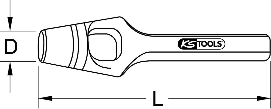 KS Tools 129.2025 Henkel-Locheisen, 25mm 25 mm, 25 mm