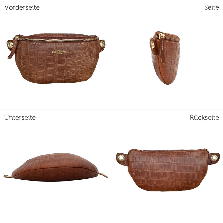 Gusti Gürteltasche Leder - Annabelle Damen und Herren Gürteltasche Bauchtasche Handtasche Ledertasch