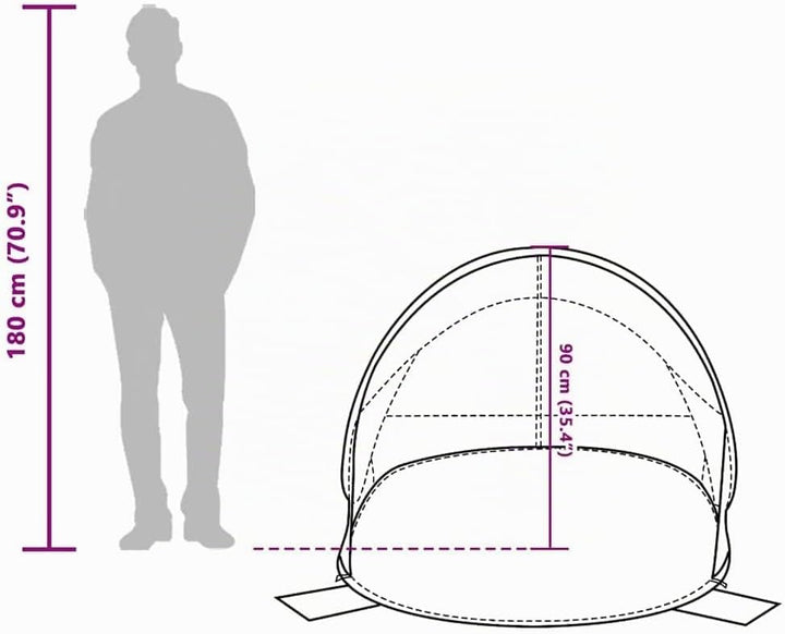 vidaXL Strandzelt, Strandmuschel mit Offenem Eingang, Campingzelt Pop-Up Wasserdicht Tragbar, Wurfze