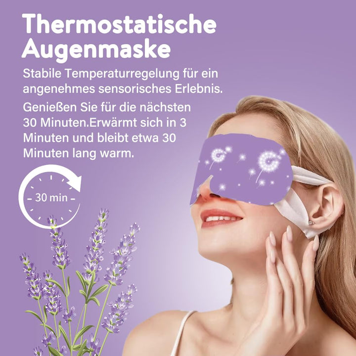 Minidiva Augenmaske Wärmend Dampf Eye Mask für Trockene Augen, 30Pcs Augenmaske Schlafmaske Entspann