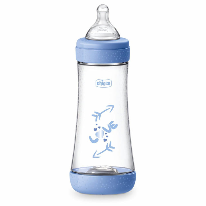 Chicco PERFECT 5 Anticolic Flasche 300 ml, Fast Flow Flasche 4 Monate + mit weichem Silikonsauger, B