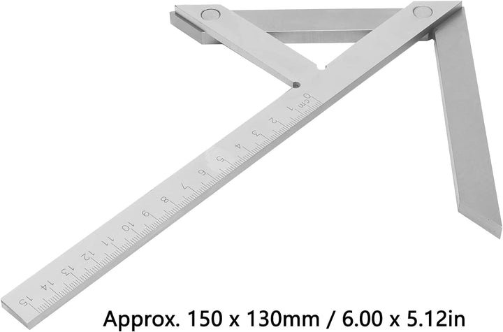 Messlineal für Zentrierwinkel aus Edelstahl, 150 x 130 mm
