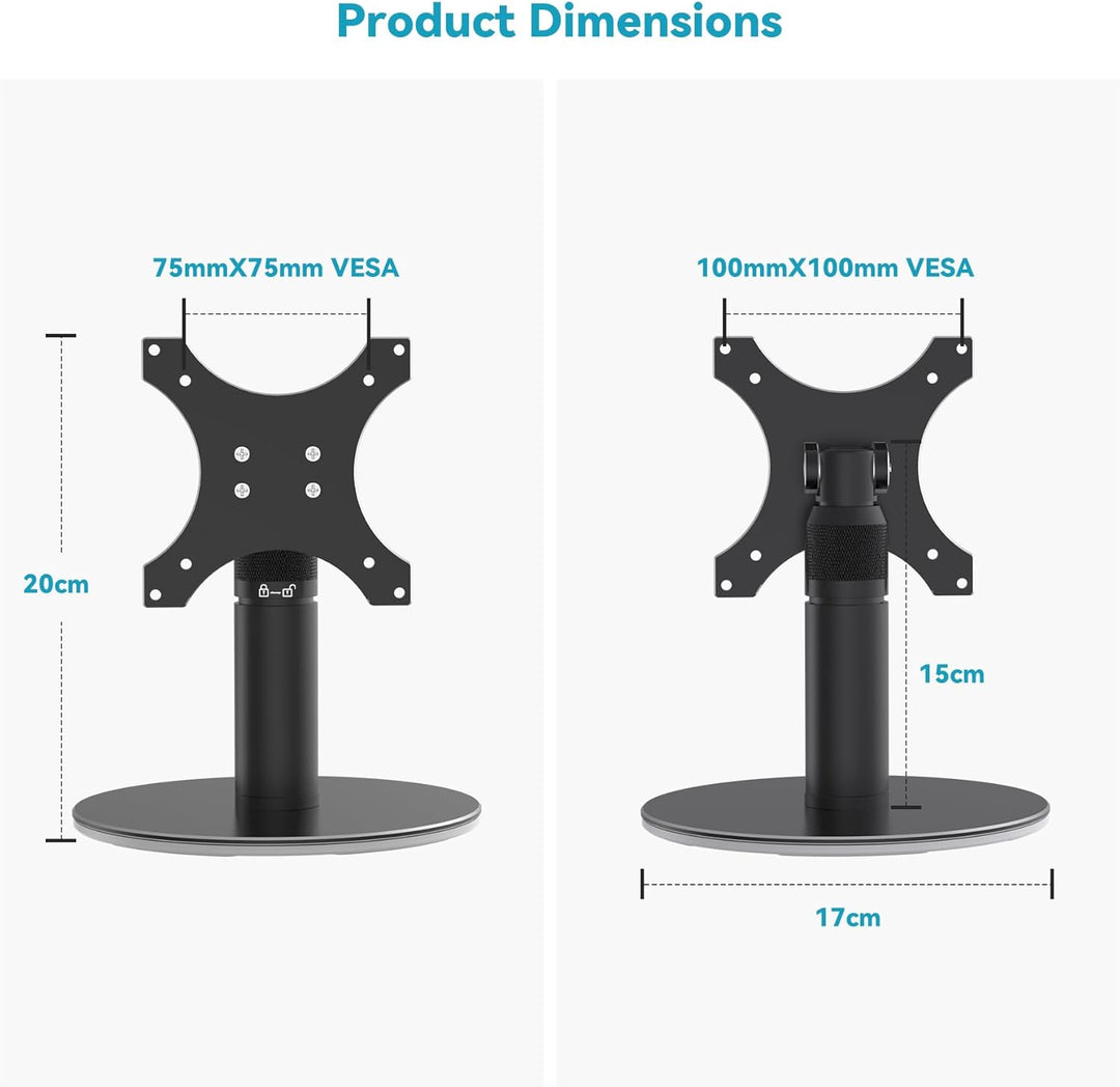 Premium Swivel & Tilt Stand for Show 15/21, Matte Black Aircraft-Grade Aluminum Ajustable Show 15 St