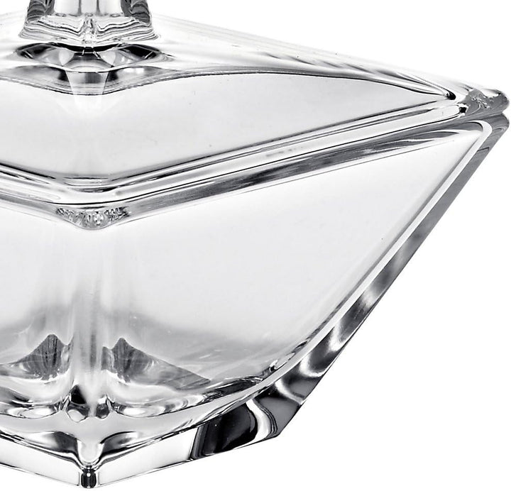 CRISTALICA Dose mit Deckel Bomboniere Klara 11 X 11 cm Hochwertiges Glas Moderner Zeitloser Style