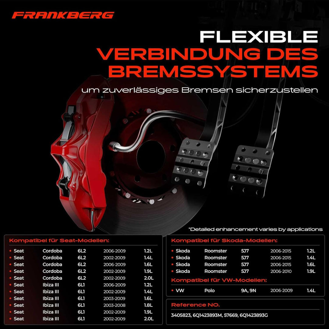 Frankberg Servolenkung Schlauch Kompatibel mit Cordoba 6L2 1.2L-2.0L 2002-2009 Ibiza III 6L1 1.2L-2.