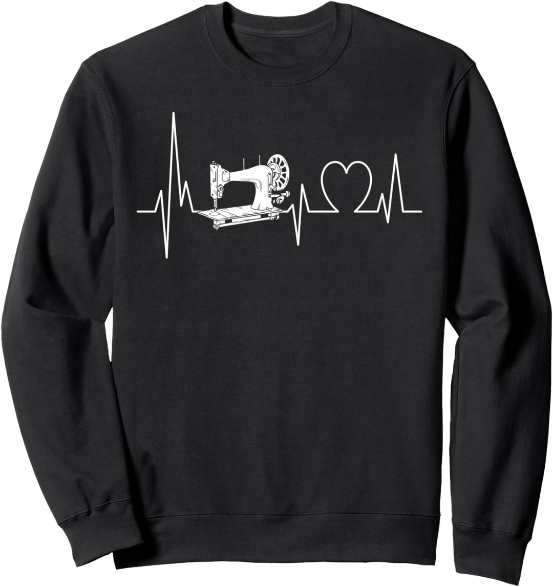 Nähmaschine Herzschlag Näherin Stricken Schneiderin Geschenk Sweatshirt