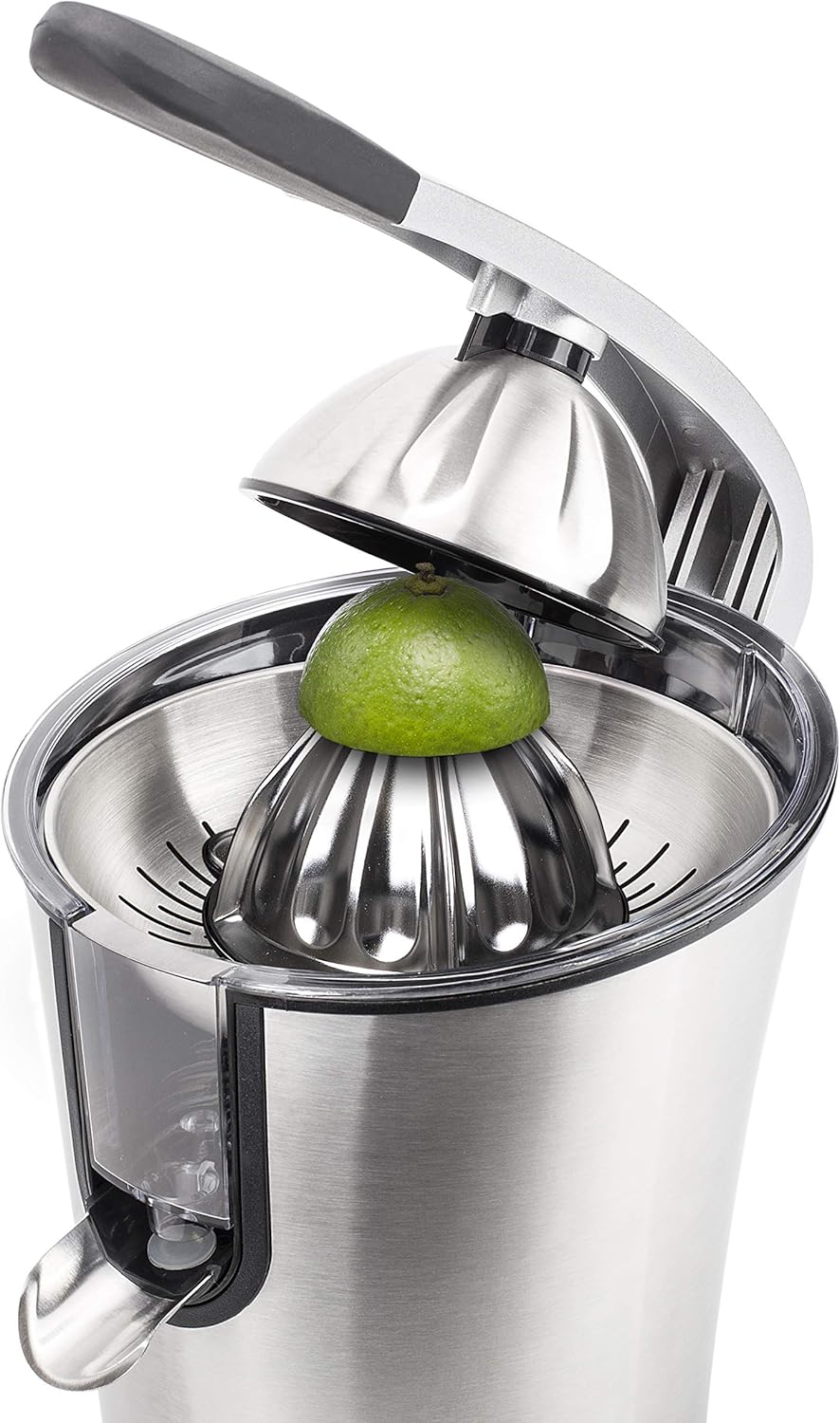 Princess Master Juicer Pro, Edelstahl Presskegel, 300 W Motor, Rostfreier Edelstahl, 201860, Silber