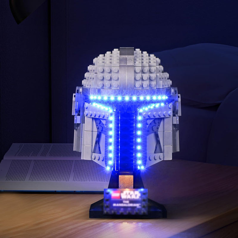 cooldac Led Licht-Kit Kompatibel mit Lego Star Wars 75328 Der Mandalorian Helm, LED Beleuchtungsset