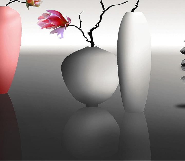 Runa Art Bild Modern Blumen Magnolien - Made in Germany - Wandbilder Spa Rot Grau 4 Teilig 036542b 1