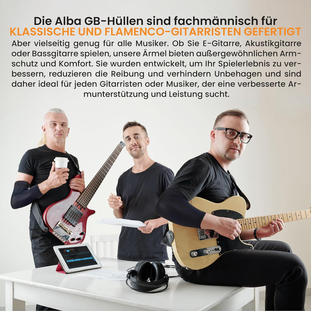 Alba GB Schwarzes arm schutz ärmelschutz ärmel armhülse kurzarm-sleeve für Gitarristen für Klassik,