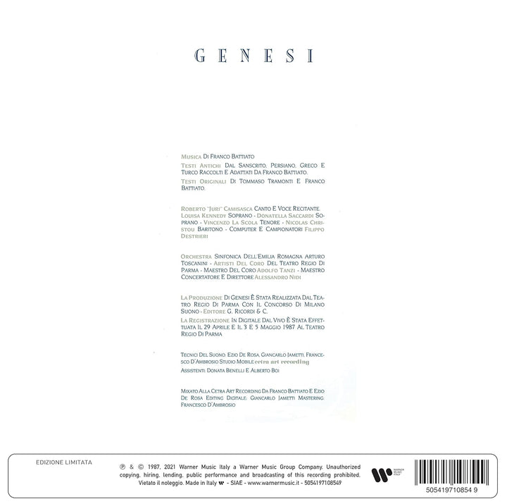 Genesi Opera In Tre Atti Di Franco Battiato [Remastered], Vinyl