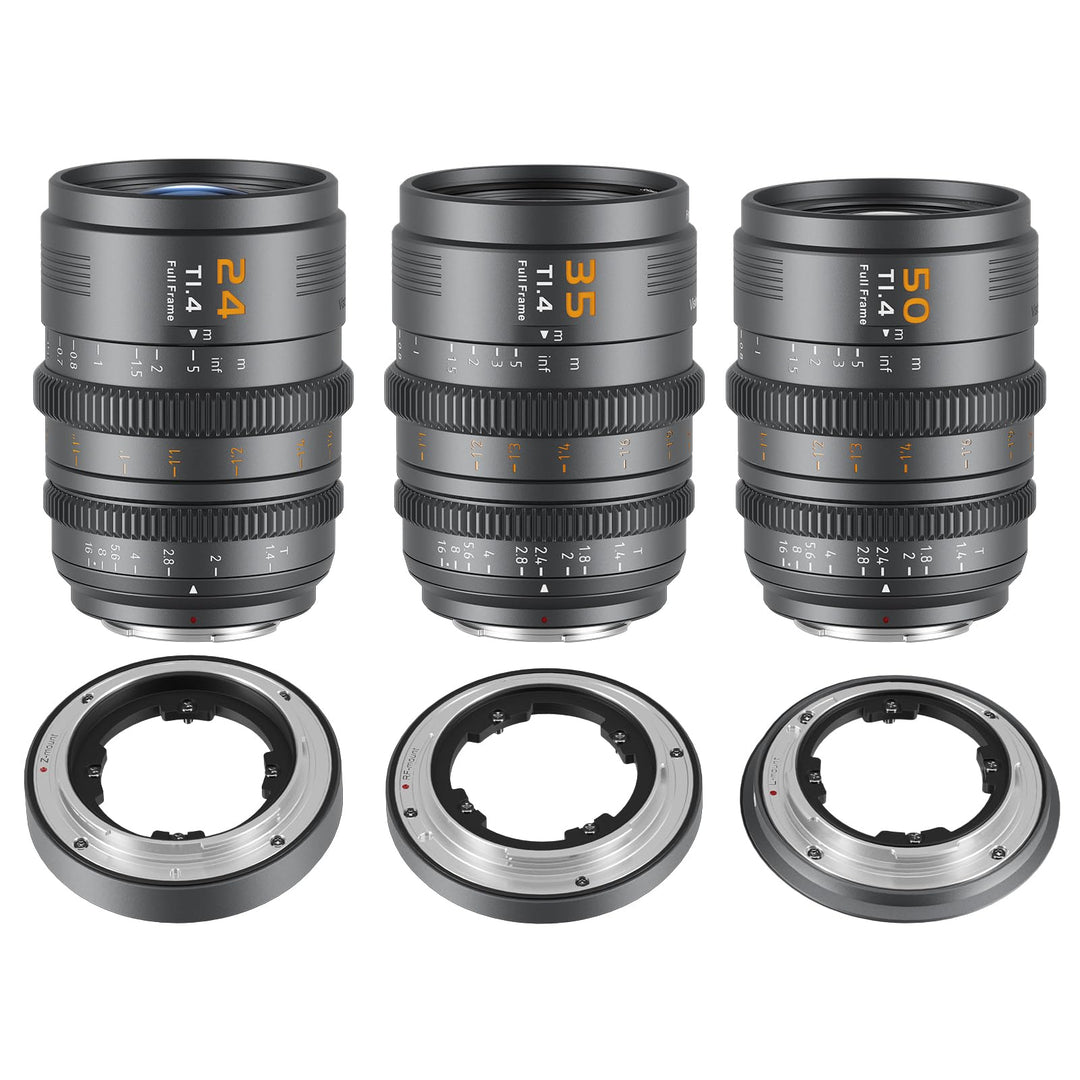 SIRUI VP-1 Vision Prime 1 T1.4 Vollformat-Cine-Objektivset, 24 mm, 35 mm, 50 mm Kinoobjektiv mit man