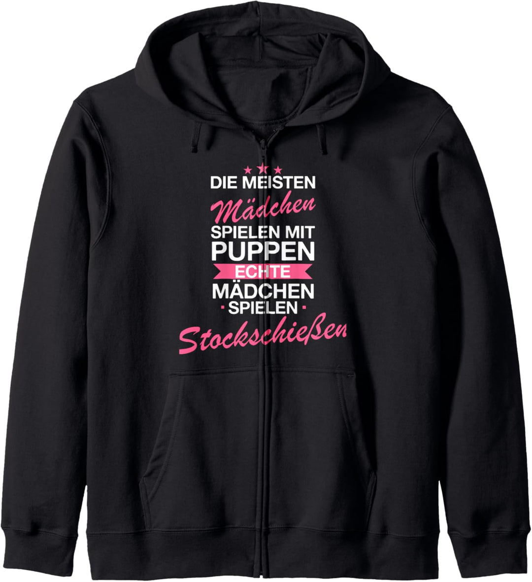 Stockschiessen Eisstockschiessen Stockschütze Spruch Kapuzenjacke
