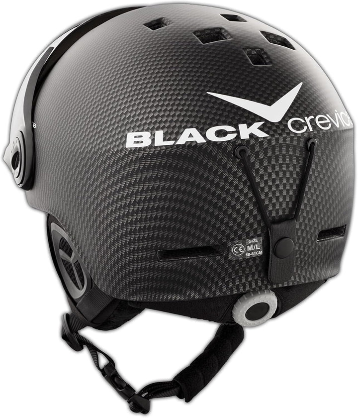 Black Crevice Skihelm Saalbach I Skihelm mit Visier im Pilotenstyle I Skihelm Herren & Damen inkl. S
