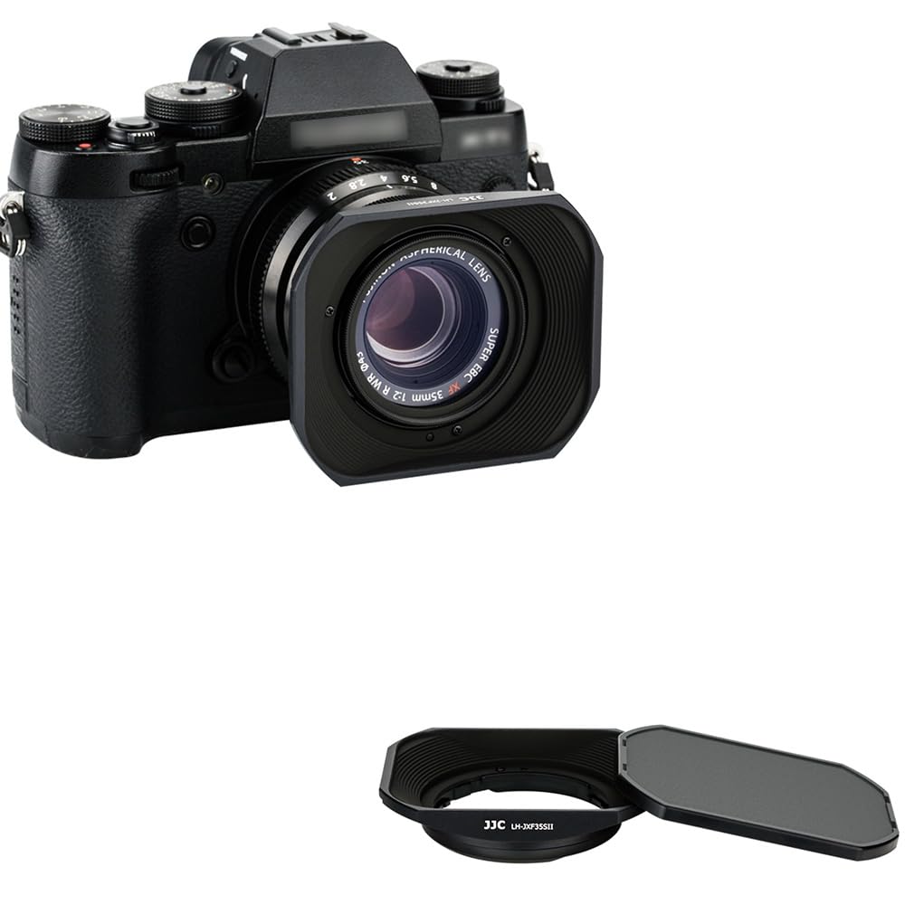 JJC Black Square Bajonett Objektiv für Fujifilm Fujinon XC 35mm F2, XF 23mm F2 R WR, XF 35mm F2 R WR