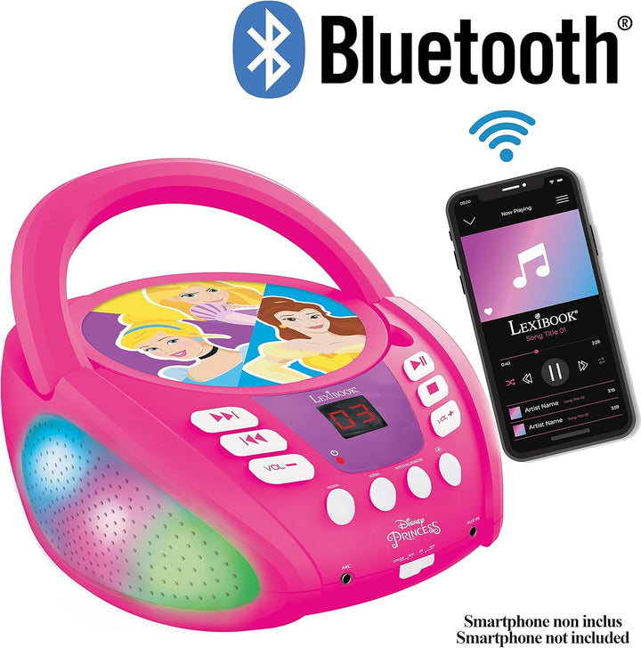 Lexibook RCd109DP Disney Transportable Player R/CD-RW mit neuen mehrfarbigen Lichteffekten, perfekt