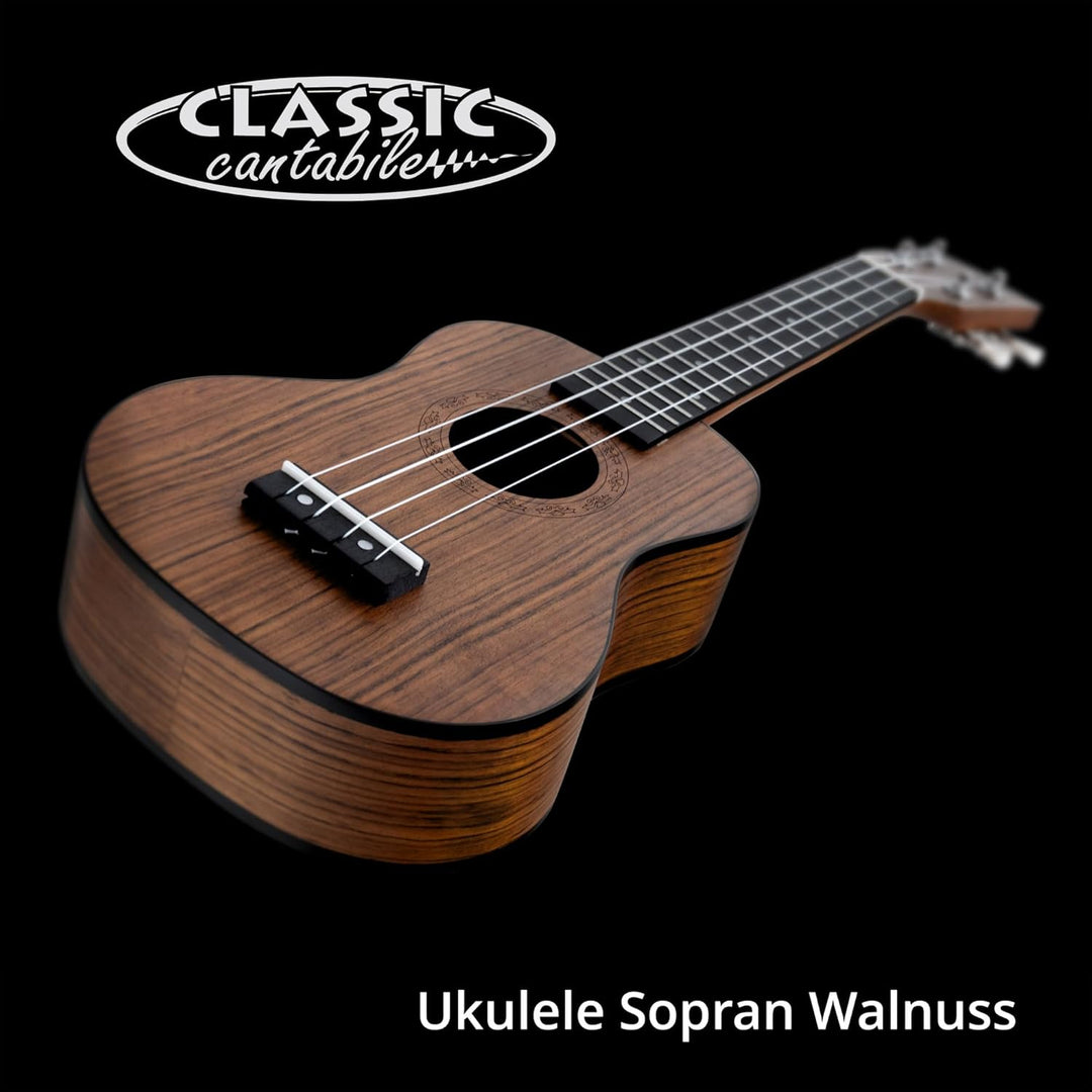 Classic Cantabile Ukulele Sopran Walnuss SET inkl. Ukulelenschule