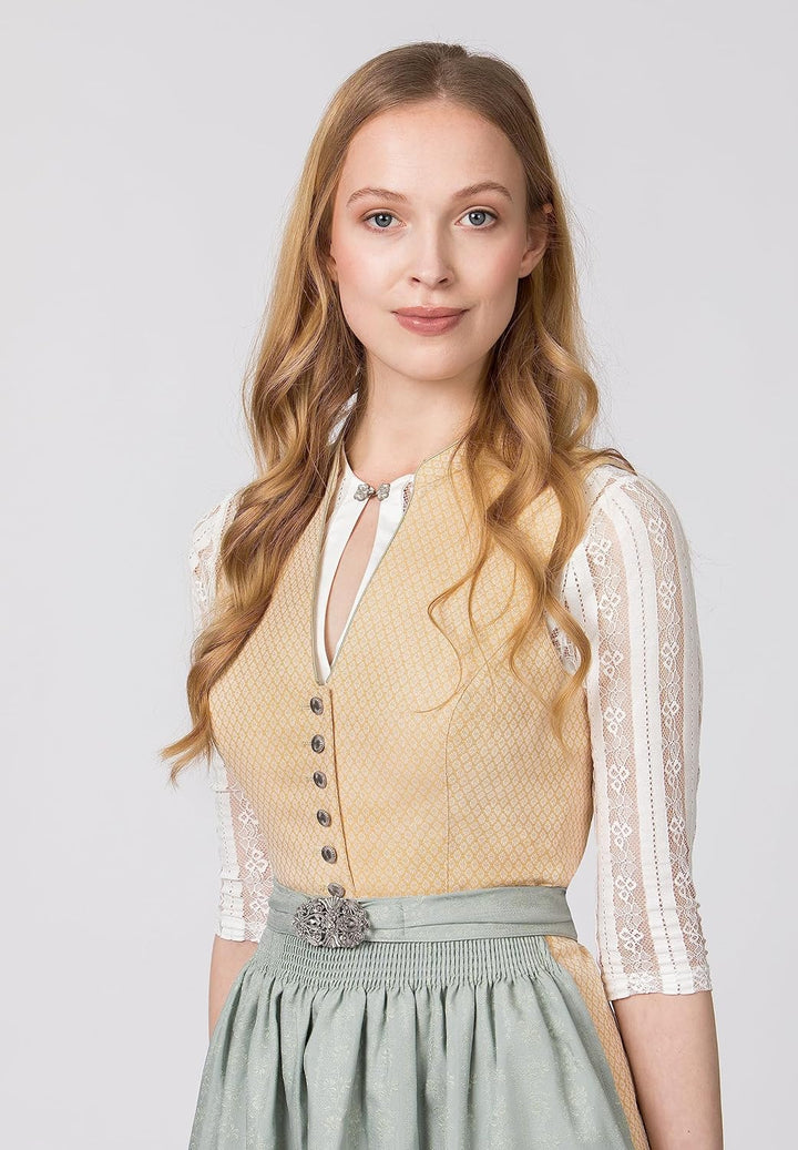 Stockerpoint Damen Dirndl Makena Kleid für besondere Anlässe 40 Gelb, 40 Gelb