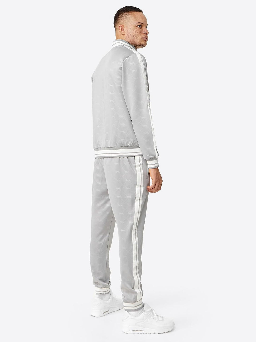 Lonsdale ASHWELL Herren Trainingsanzug schmale Passform S Grey/White, S Grey/White