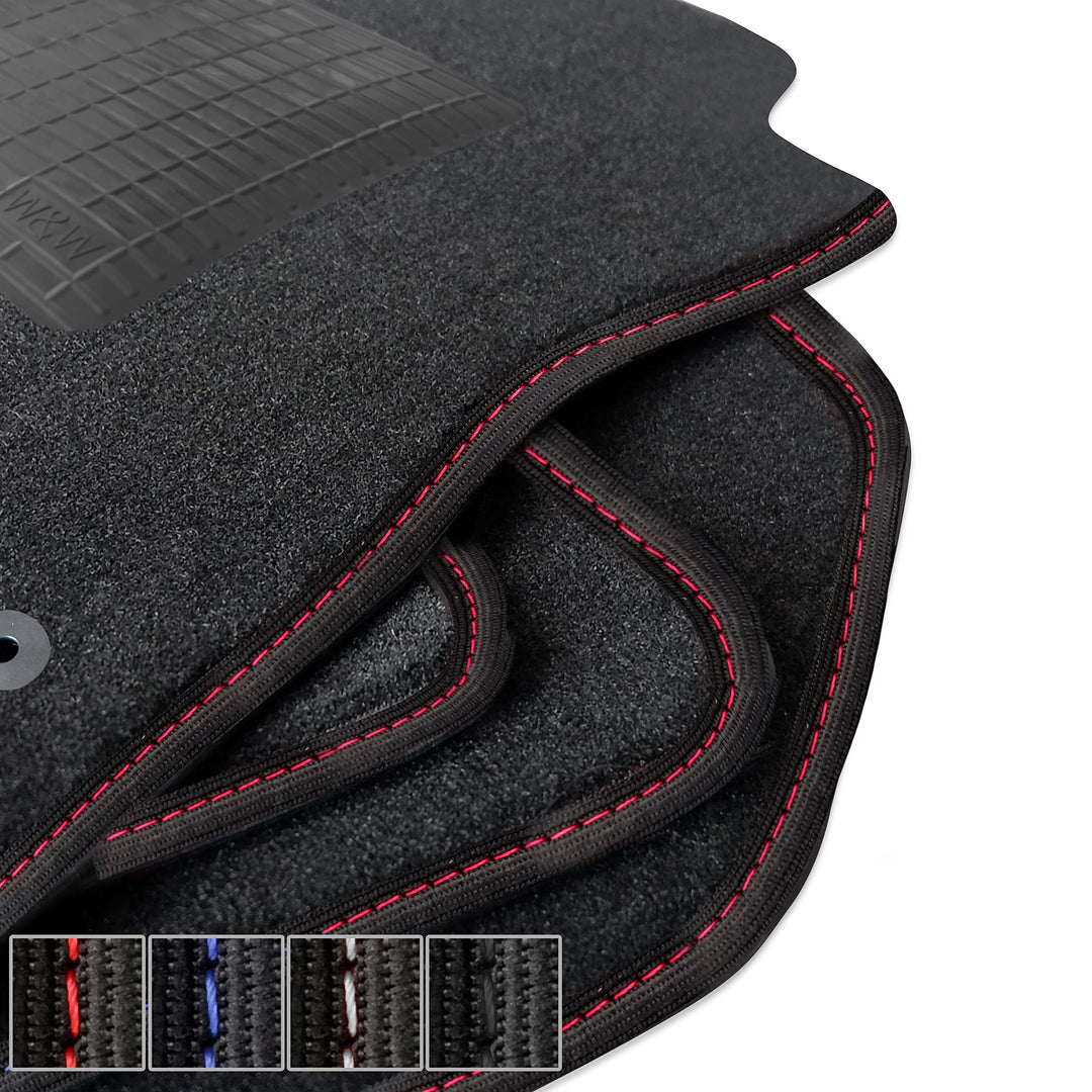 moto-MOLTICO Premium Auto Velours Autoteppiche Schwarz Automatten passend für Audi A3 III 8V, Seat L