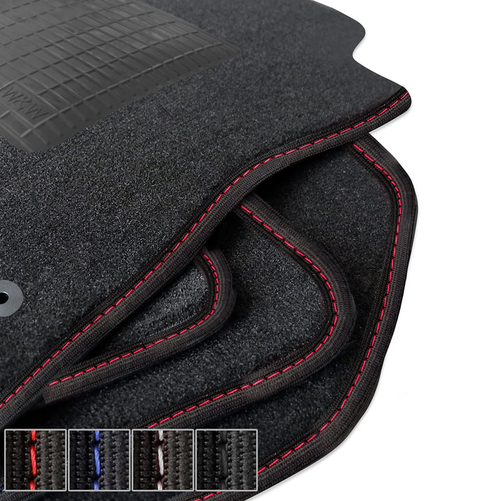 moto-MOLTICO Premium Auto Velours Autoteppiche Schwarz Automatten passend für Audi A3 III 8V, Seat L