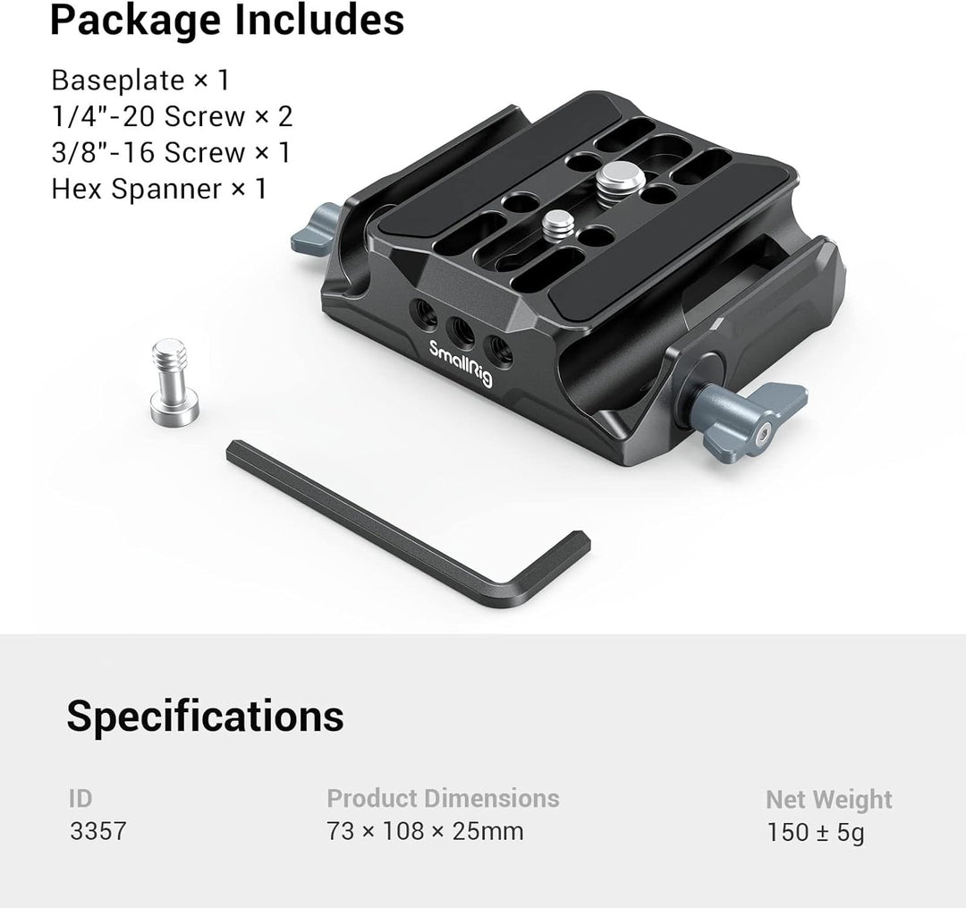 SMALLRIG Universal LWS Baseplate mit Dual 15mm Rod Clamp - 3357