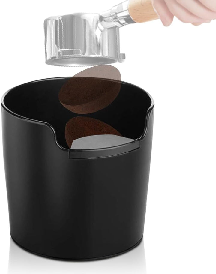 Abklopfbehälter für Siebträger, Espresso Knock Box, Kaffeesatzbehälter, Tresterbehälter, Kaffeepads