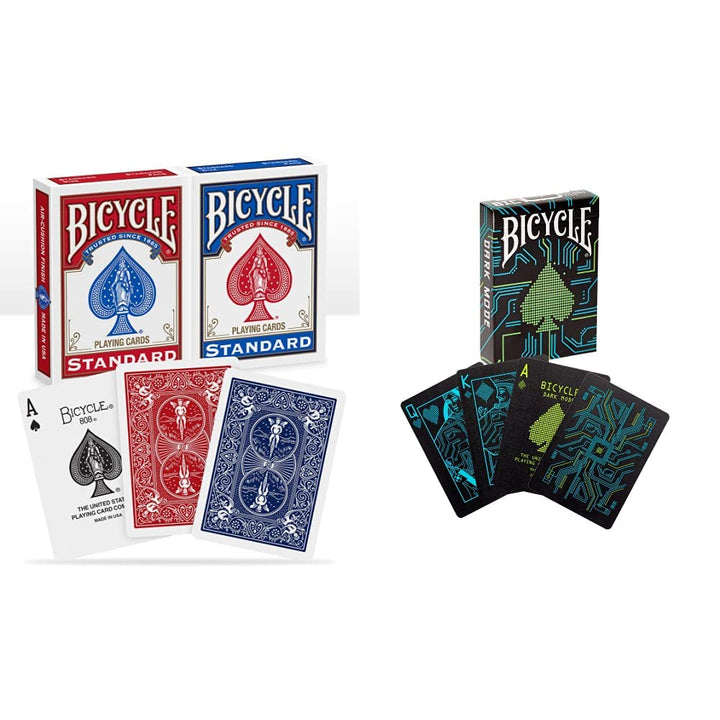 Bicycle 1001781 Kartendeck Standard 2er-Pack Rot & Blau Rommé-Karten, Pokerkarten, Zauberkarten & Cr