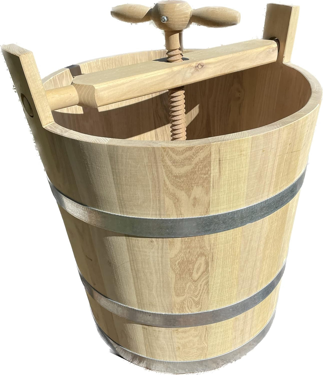Fassl Baron Krautfass Holz Pökelfass Surfass 89 l Fleischfass Sauerkrautfass Farbe mit Spindel und z