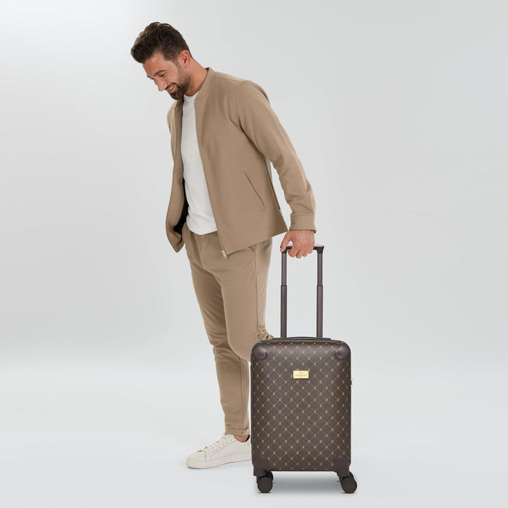 Lazarotti Kleiner Kabinen-Koffer|Cabin-Trolley 38 x 22 x 55 cm | leichtes hybrides Material mit Logo