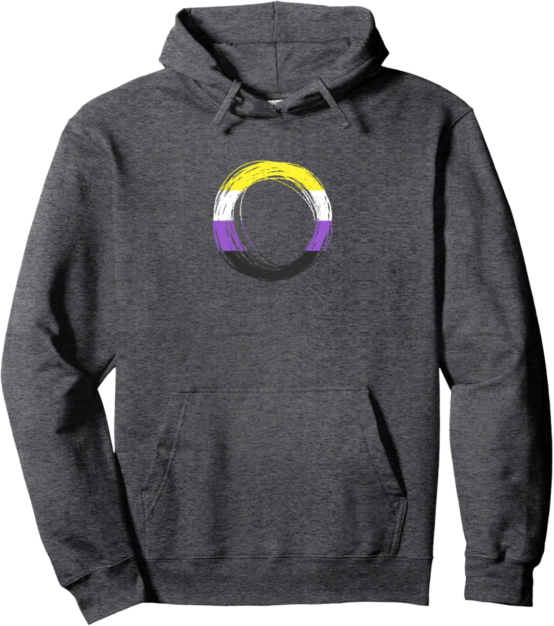 Scribble Circle Pride Flag Colors | Non Binary Pullover Hoodie