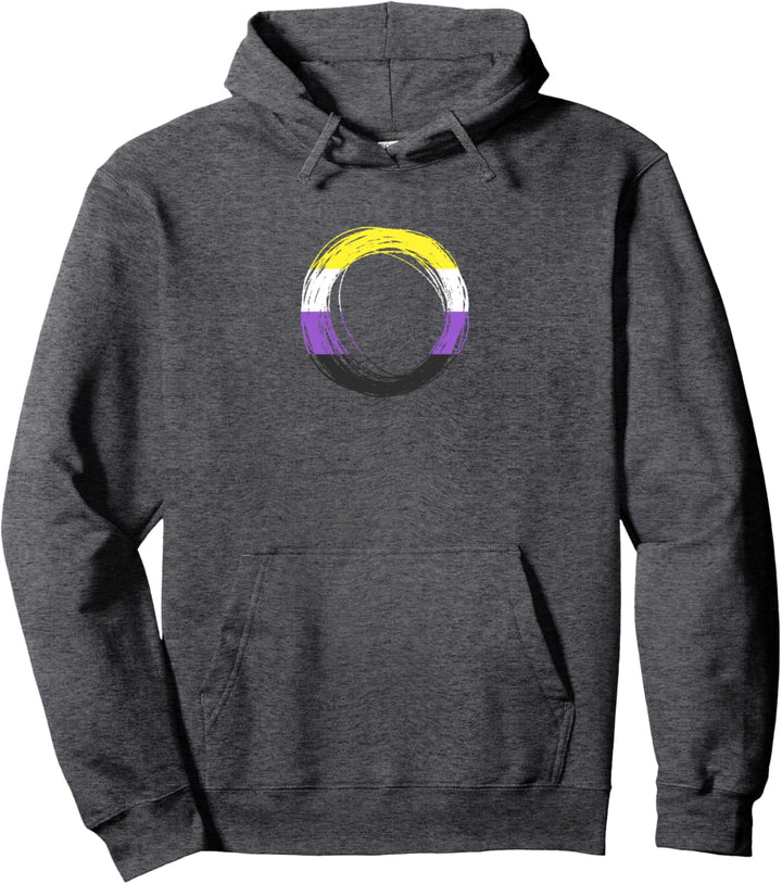 Scribble Circle Pride Flag Colors | Non Binary Pullover Hoodie