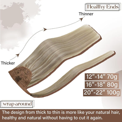 Hetto Blond Ponytail Extensions Echthaar Wrap Around Zopf Echthaar Extensions Remy Pferdeschwarz Ext