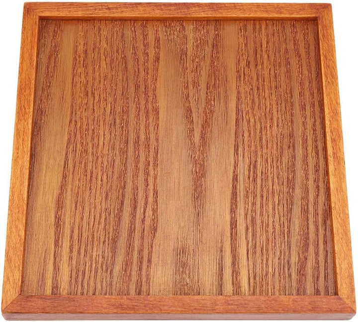 Teetablett aus Holz, Eleganter Servierteller aus Massivem Holz für Tee, Kaffee, Sushi, Snacks, für Z