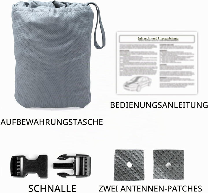 Leader Accessories Premium Autoabdeckung 5-lagig wasserdicht Ganzgarage wetterfest Autoabdeckplane U