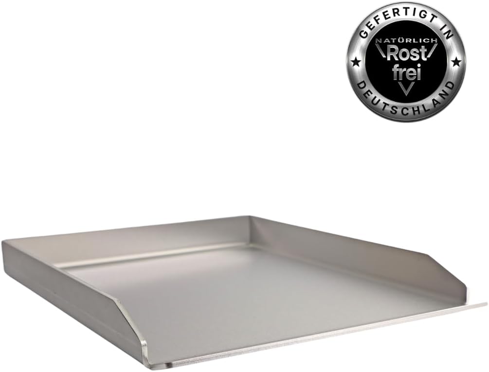 Kette´s Grillzubehör Edelstahl Plancha/Griddle-Plate/Bratplatte/Burger Platte 460 x 350mm 460 x 350m
