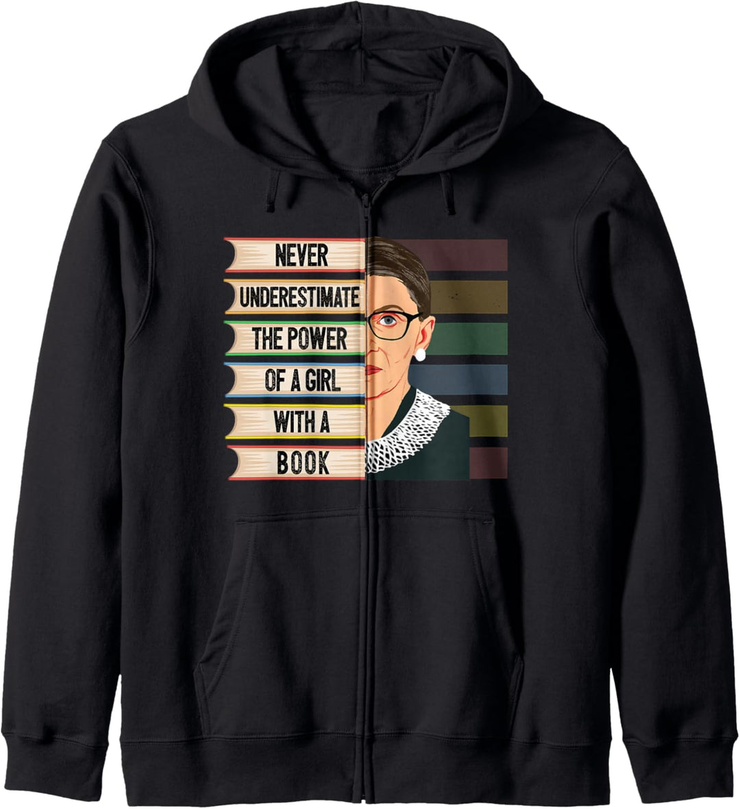 Feministin Ruth Bader Ginsburg RBG Zitat Mädchen mit Buch Kapuzenjacke