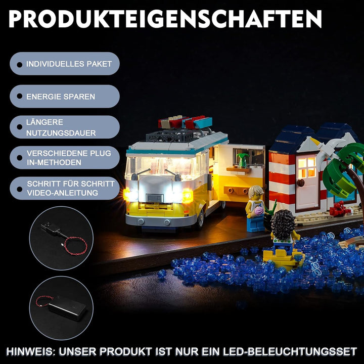 Led Licht Set für Lego Creator 31138 Strandcampingbus Bauset (Kein Lego-Modell), Dekorations Led Bel