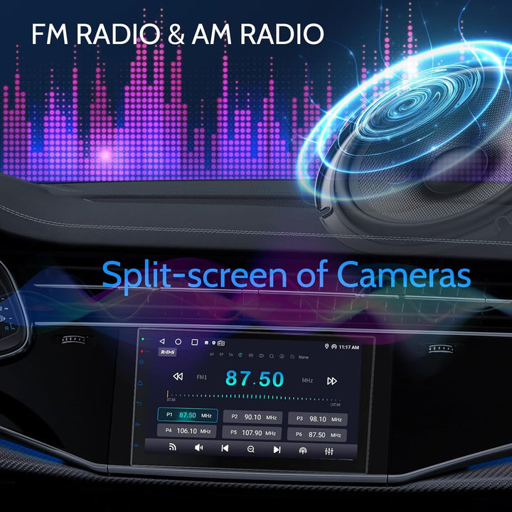 2 Din Autoradio 7 Zoll HD Touchscreen, Wireless Apple CarPlay & Android Auto, Bluetooth, SWC | Unive