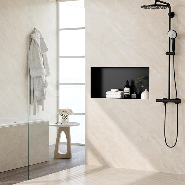 Neodrain Wandnische Dusche Edelstahl Duschnische Randlos Einzelregal Lagerung für Badezimmer 60 x 30